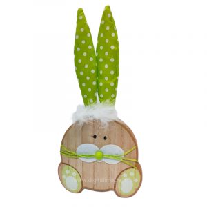 coniglio verde in legno