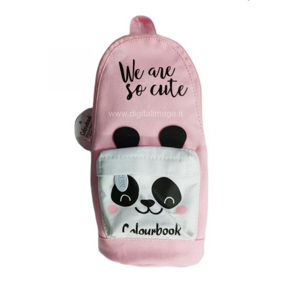 astuccio panda Colourbook rosa