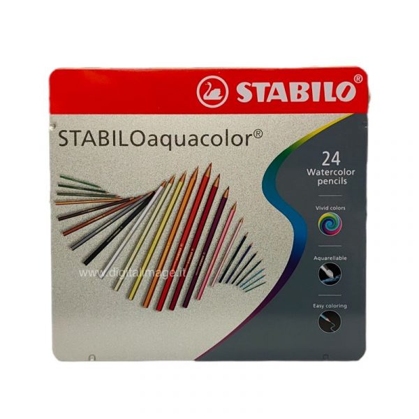 cpnfezione in metallo 24 matite acquerellabili Stabilo Aquacolor