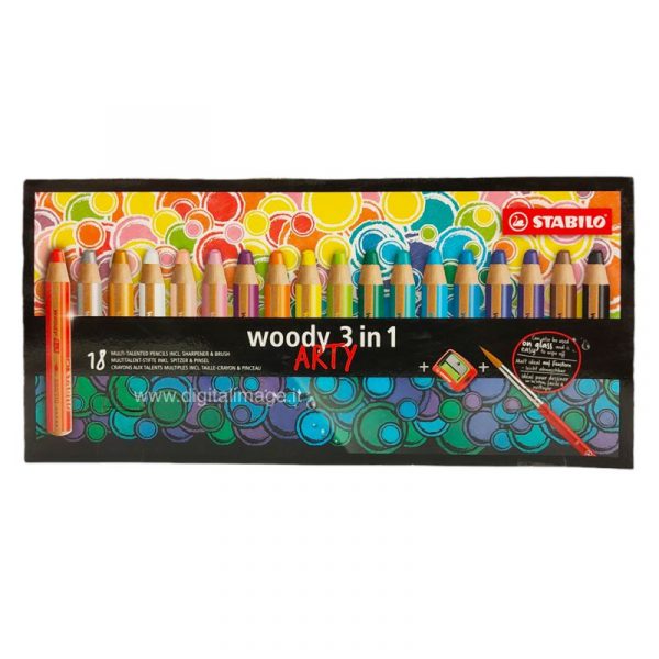 pastelli woody 3 in 1 Stabilo confezione 18 pezzi