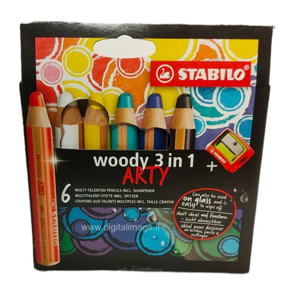 pastelli stabilo woody 3 in 1 confezione 6 pezzi