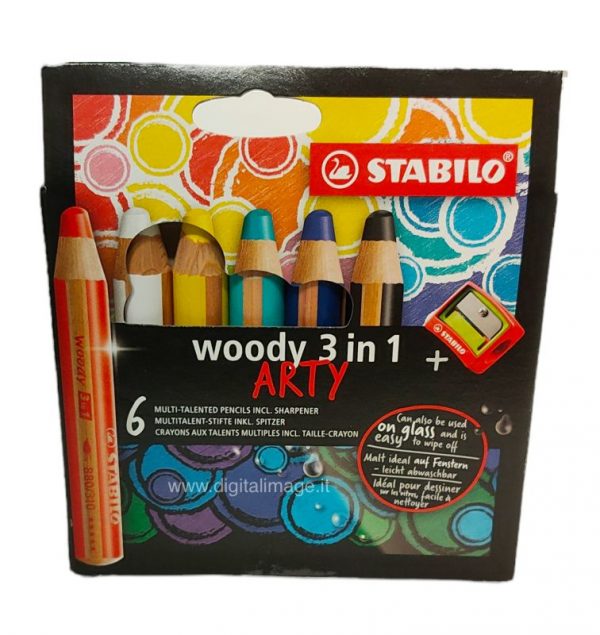 pastelli stabilo woody 3 in 1 confezione 6 pezzi