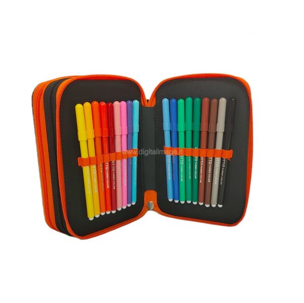 astuccio comix bright 3 zip arancio