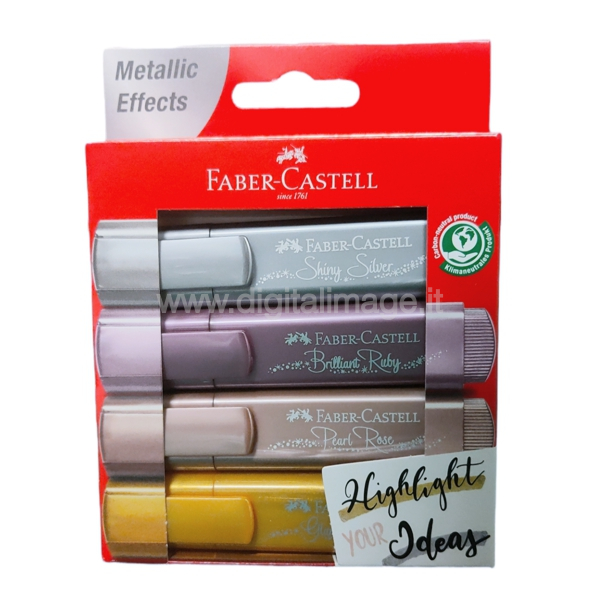 evidenziatori metallizzati faber castell