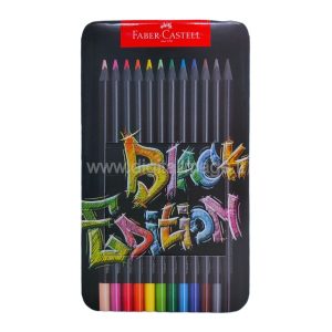 matite colorate faber castell black edition in confezione di metallo da 12