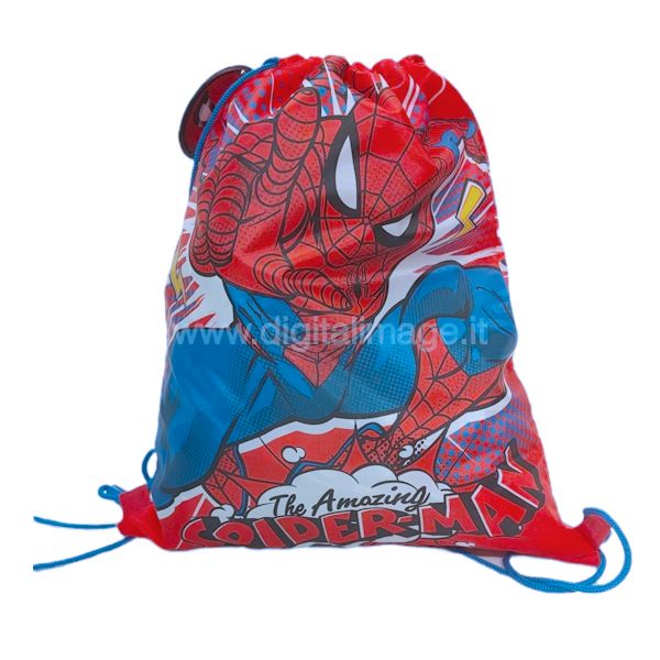 sacca spiderman zaino piatto