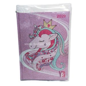 diario datato unicorno 2023 rosa glitter