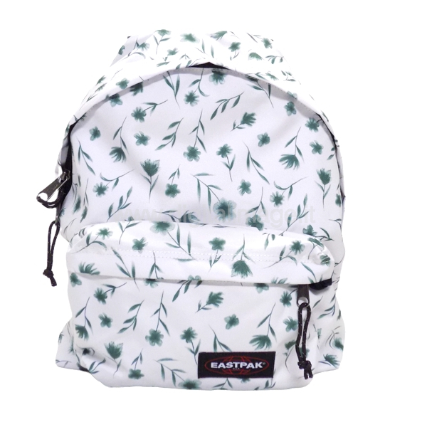 ZAINO EASTPAK SILKY WHITE BIANCO CON FIORI