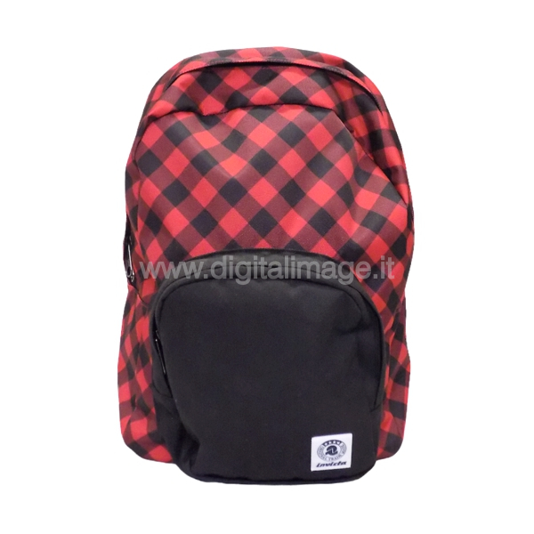 Zaini invicta ollie pack fantasi quadretti nero e rosso