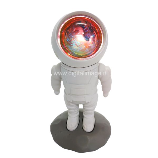 lampada astronauta da tavolo con proiettore con effetto arcobaleno