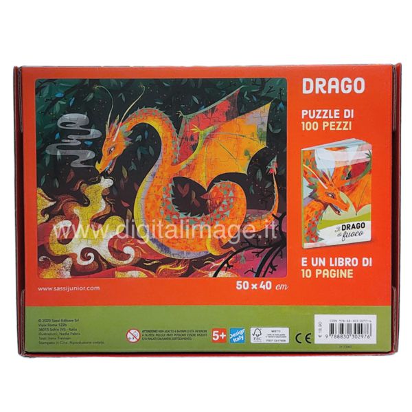 puzzle per bambini a tema drago, con libretto