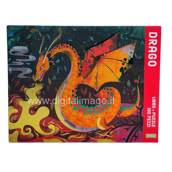 puzzle drago composto da 100 pezzi, di sassi editore