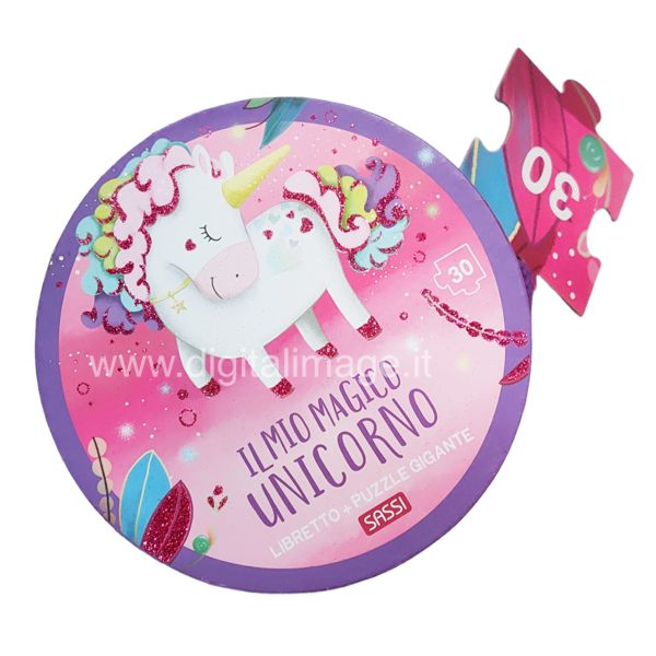 puzzle unicorno con libretto cartonato