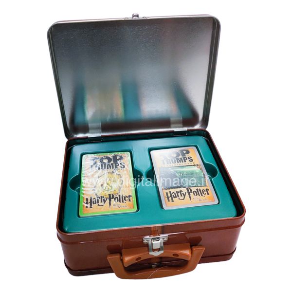 valigetta serpeverde con carte gioco ispirate ai film Harry Potter ei doni della morte