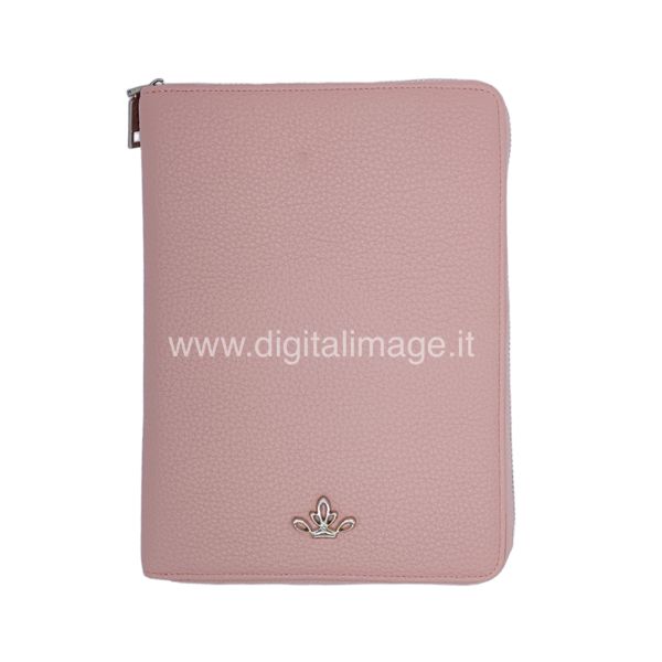 organizerin ecopelle rosa Princess tinta Unita