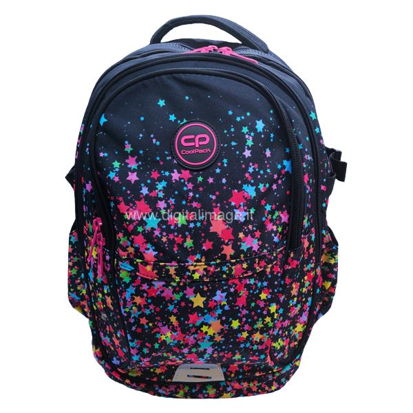 zaino scuola coolpack factor galaxy nero con stelline colorate