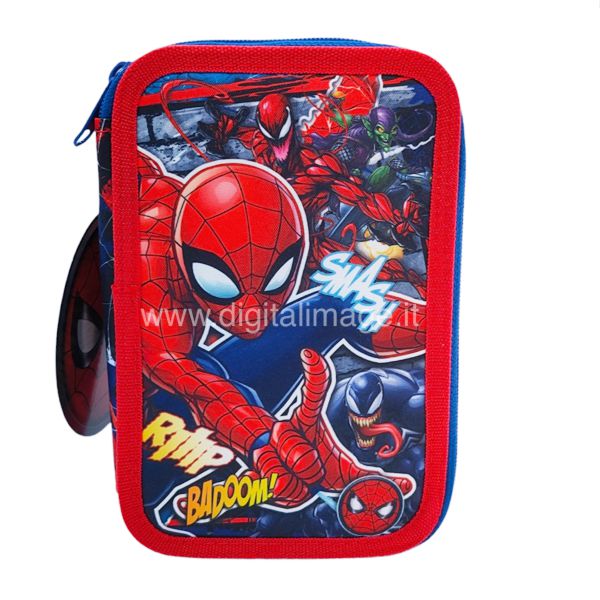 astuccio triplo spiderman per scuola elementare