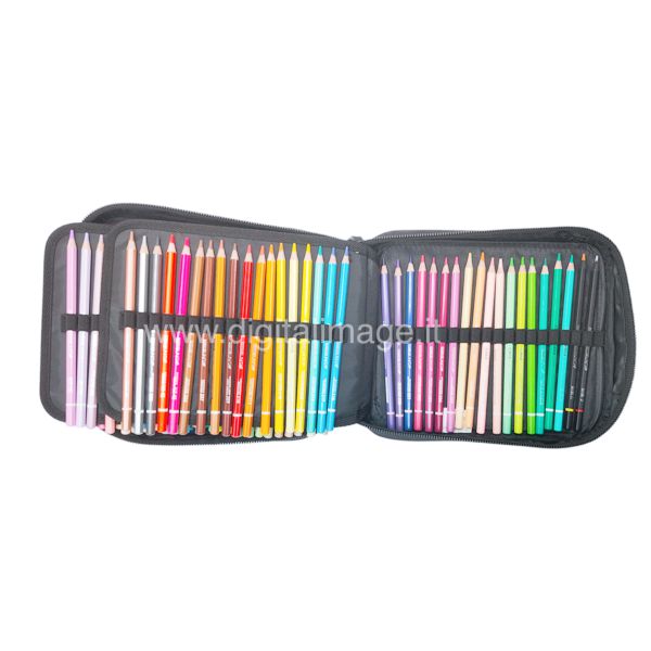 astuccio tinta unita con 110 matite colorate mina 4 mm con colori standard, pastello, fluo e speciali