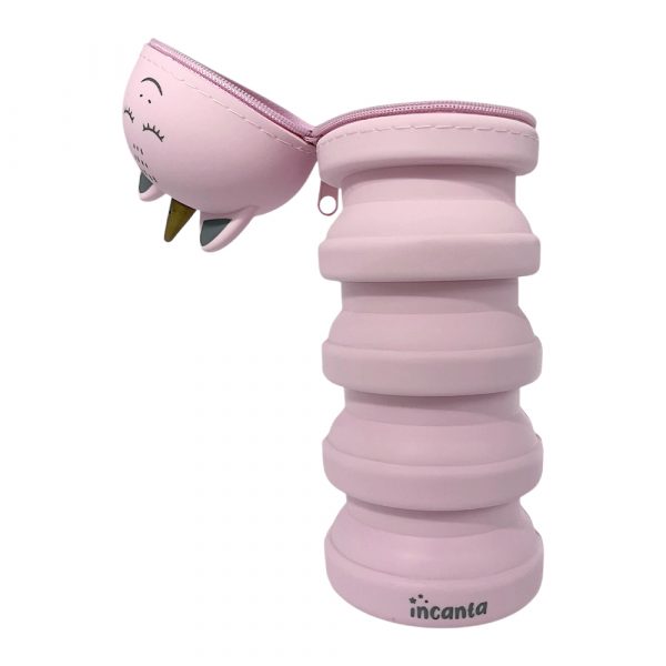 astuccio in silicone verticale richiudibile unicorno rosa