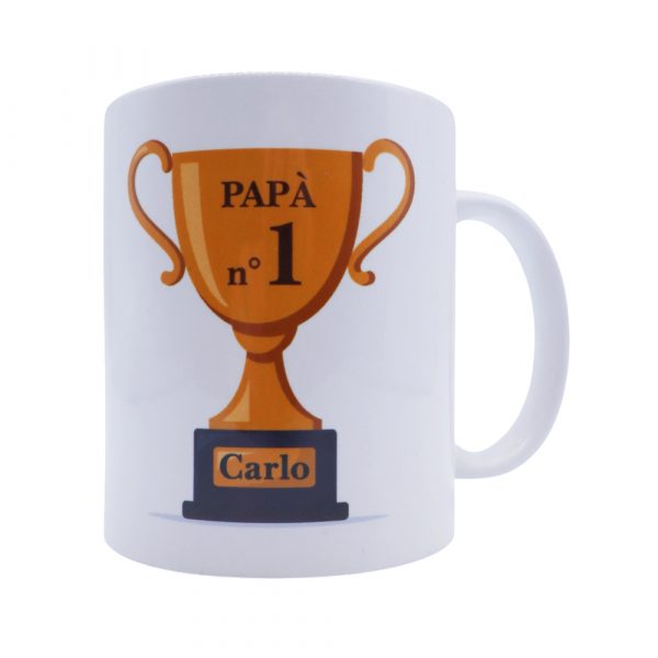 tazza papà numero uno con personalizzazione del nome