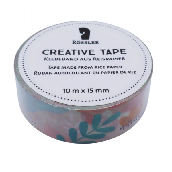 washi tape con fiori altezza 15 mm
