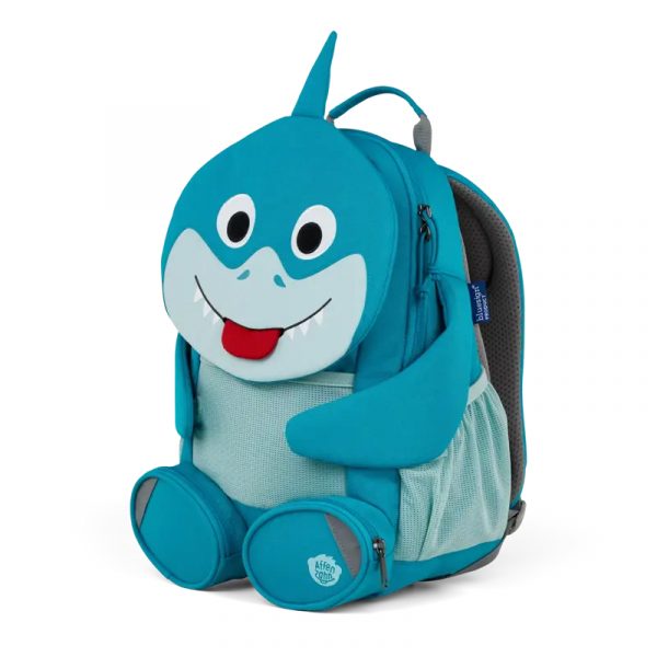 zaino asilo squalo affenzahn con pratiche tasche in rete