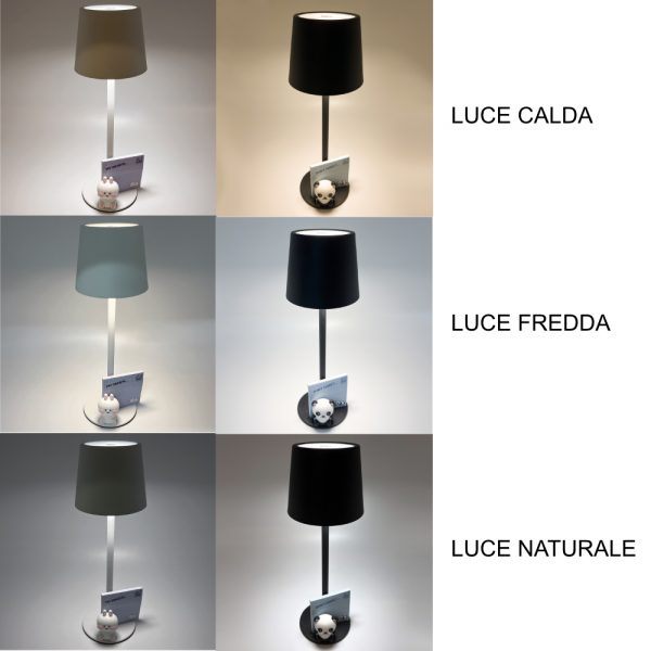 lampada da tavolo animali con panda o coniglietto e tre livelli di luce regolabili con touch