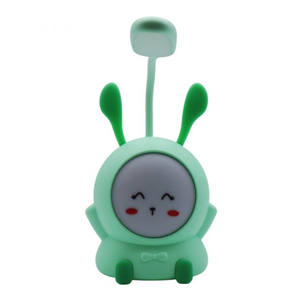lampada da tavolo coniglietto verde con doppia luce