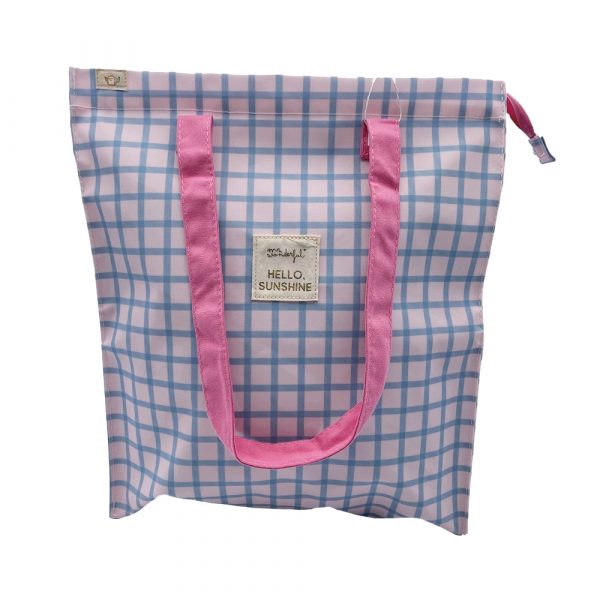 Tote bag rosa a quadretti