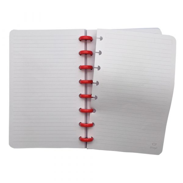 quaderno con fragole formato A5 con pagine a righe con speciali anelli per riposizionare e rimuovere le pagine