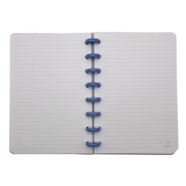 quaderno ad anelli rosa a quadretti a righe formato A5